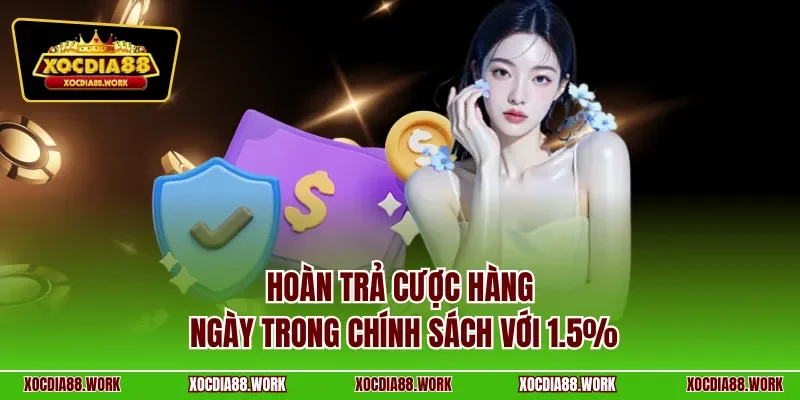 Hoàn trả cược hàng ngày trong chính sách với 1.5%
